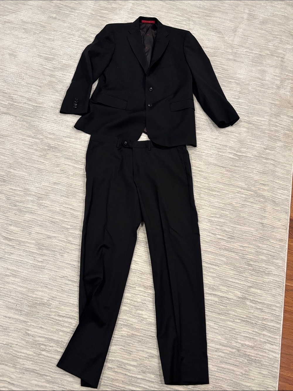 Men's Black Two-Piece Suit - Classic Tailored Blazer & Trousers